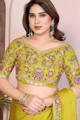 party wear soft sattin chiffon saree