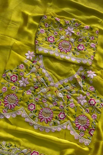 party wear soft sattin chiffon saree