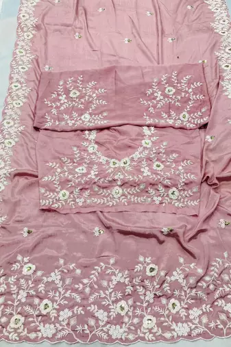 womens embroidered work saree