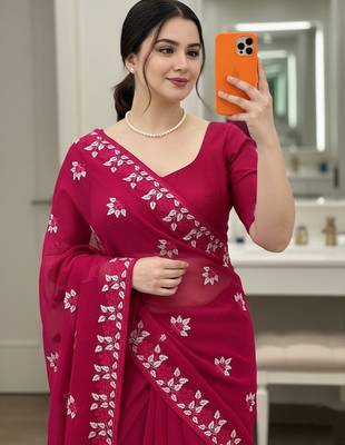 party wear soft net saree 2
