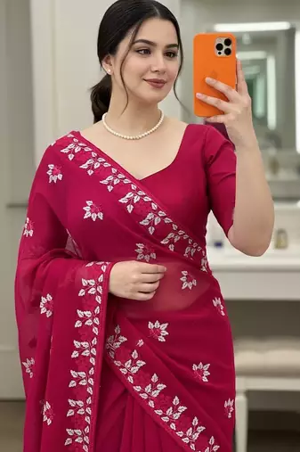 party wear soft net saree