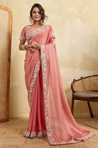 New stylish trendy party wear saree
