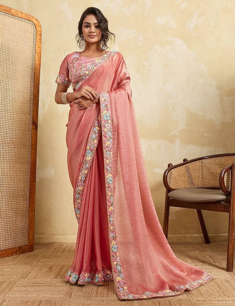 New stylish trendy party wear saree
