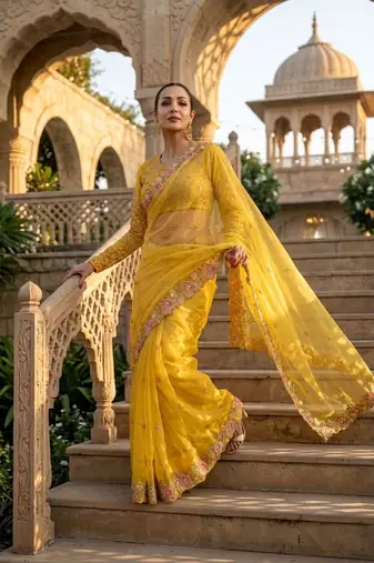 party wear soft chiffon silk saree