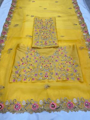 party wear soft chiffon silk saree 4