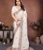  party wear soft chiffon silk saree