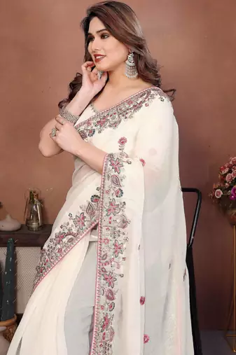 party wear soft chiffon silk saree