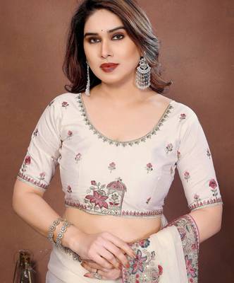 party wear soft chiffon silk saree 3
