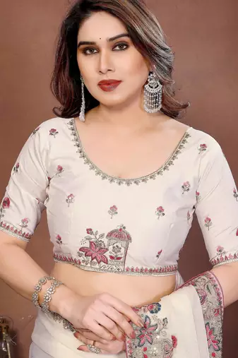 party wear soft chiffon silk saree