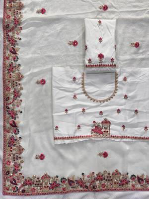 party wear soft chiffon silk saree 4