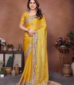  party wear soft chiffon silk saree