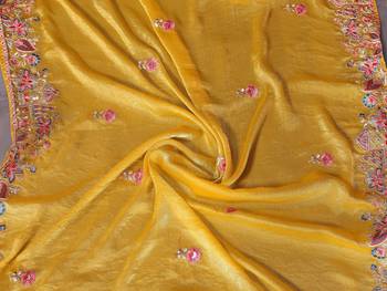 party wear soft chiffon silk saree 4
