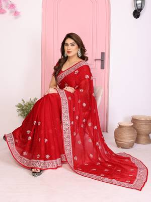 party wear soft chiffon silk saree 3