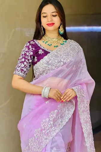 party wear soft organza saree