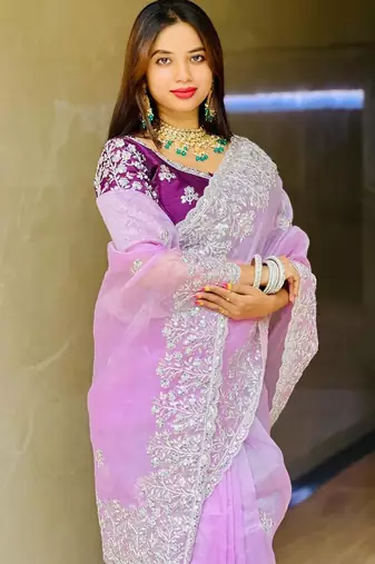 party wear soft organza saree