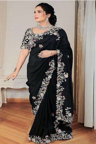 Womens party wear soft georgette saree