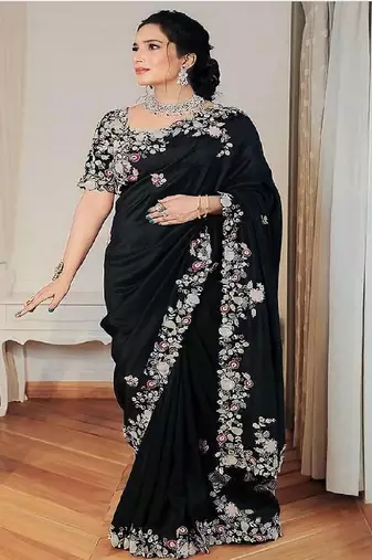 Womens new latest party wear soft georgette saree