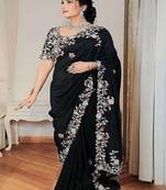 Womens party wear soft georgette saree