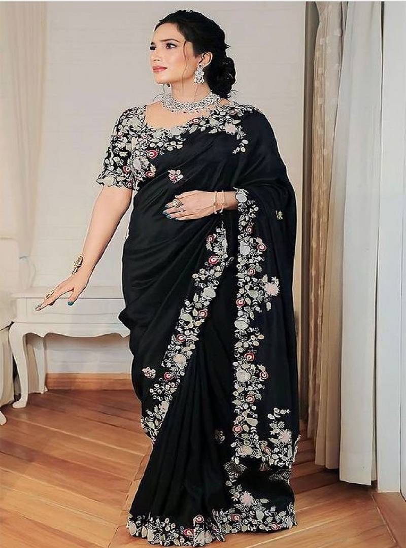 Womens new latest party wear soft georgette saree