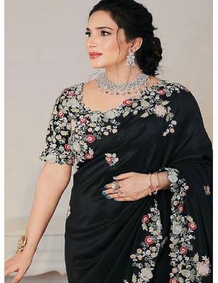 Womens party wear soft georgette saree 4