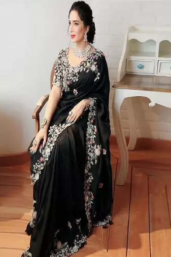 Womens party wear soft georgette saree