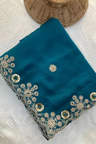 party wear soft satin chiffon saree
