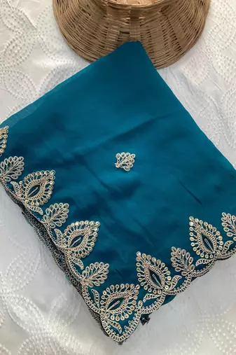 party wear soft satin chiffon saree