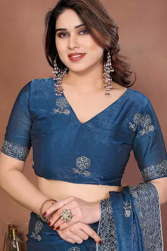 party wear soft satin chiffon saree