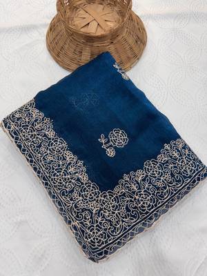 party wear soft satin chiffon saree 4