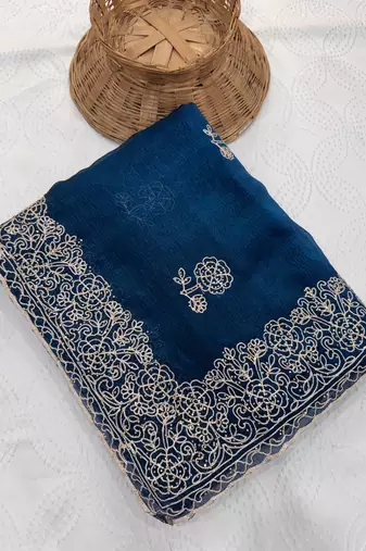 party wear soft satin chiffon saree