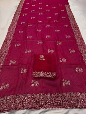 party wear soft satin chiffon saree 4