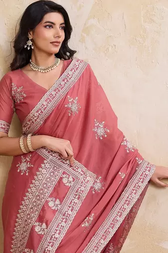 Womens party wear soft georgette saree