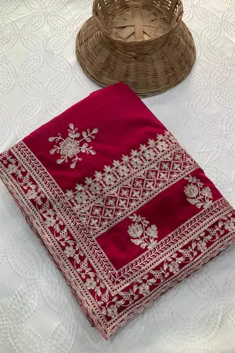 Womens party wear soft georgette saree
