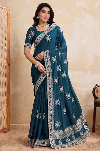 Womens new latest party wear soft georgette saree