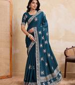 Womens party wear soft georgette saree