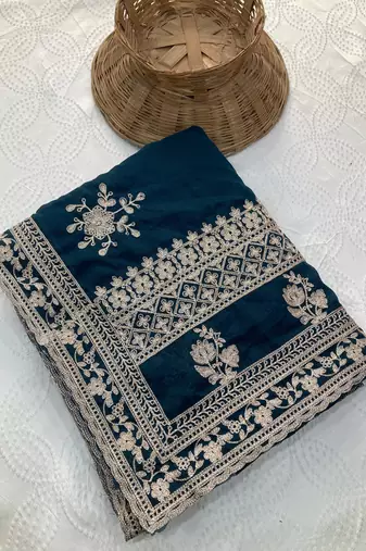 Womens party wear soft georgette saree
