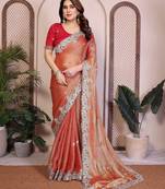  party wear soft chiffon silk saree