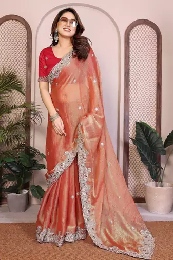 party wear soft chiffon silk saree