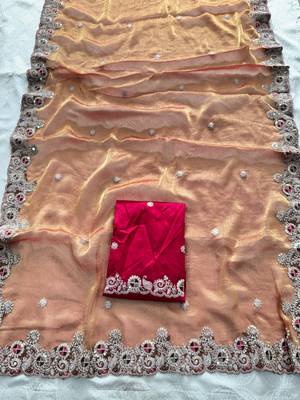 party wear soft chiffon silk saree 4