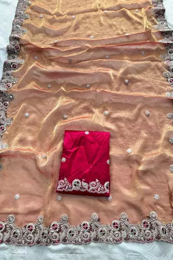 party wear soft chiffon silk saree
