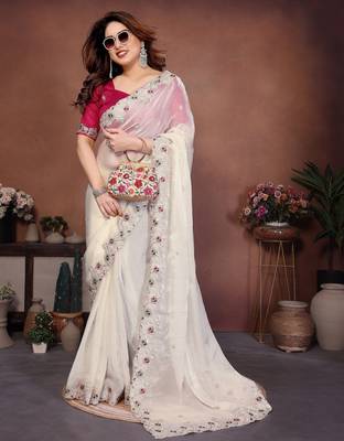 party wear soft chiffon silk saree 1