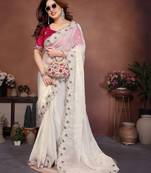  party wear soft chiffon silk saree