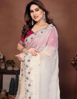 party wear soft chiffon silk saree 2