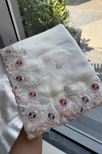 party wear soft chiffon silk saree