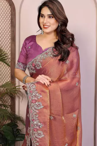 party wear soft chiffon silk saree