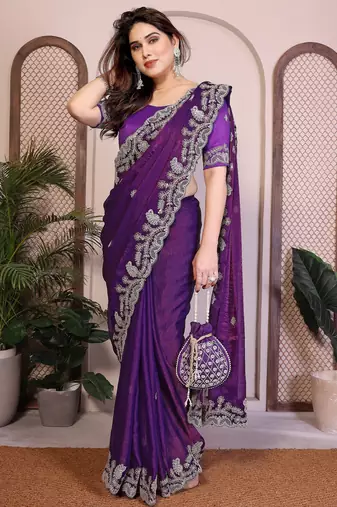 party wear soft chiffon silk saree