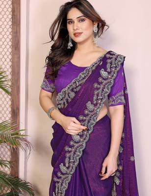 party wear soft chiffon silk saree 3