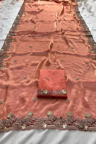 New womens latest party wear soft chiffon silk saree