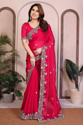  party wear soft chiffon silk saree