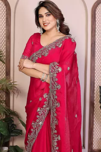 party wear soft chiffon silk saree